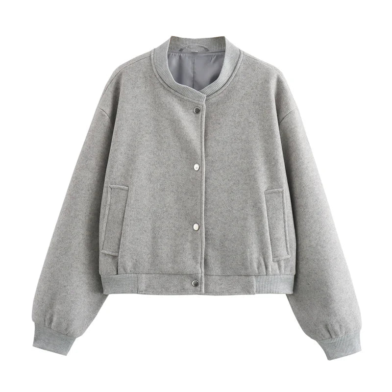 Women's Light Cropped Bomber Jacket