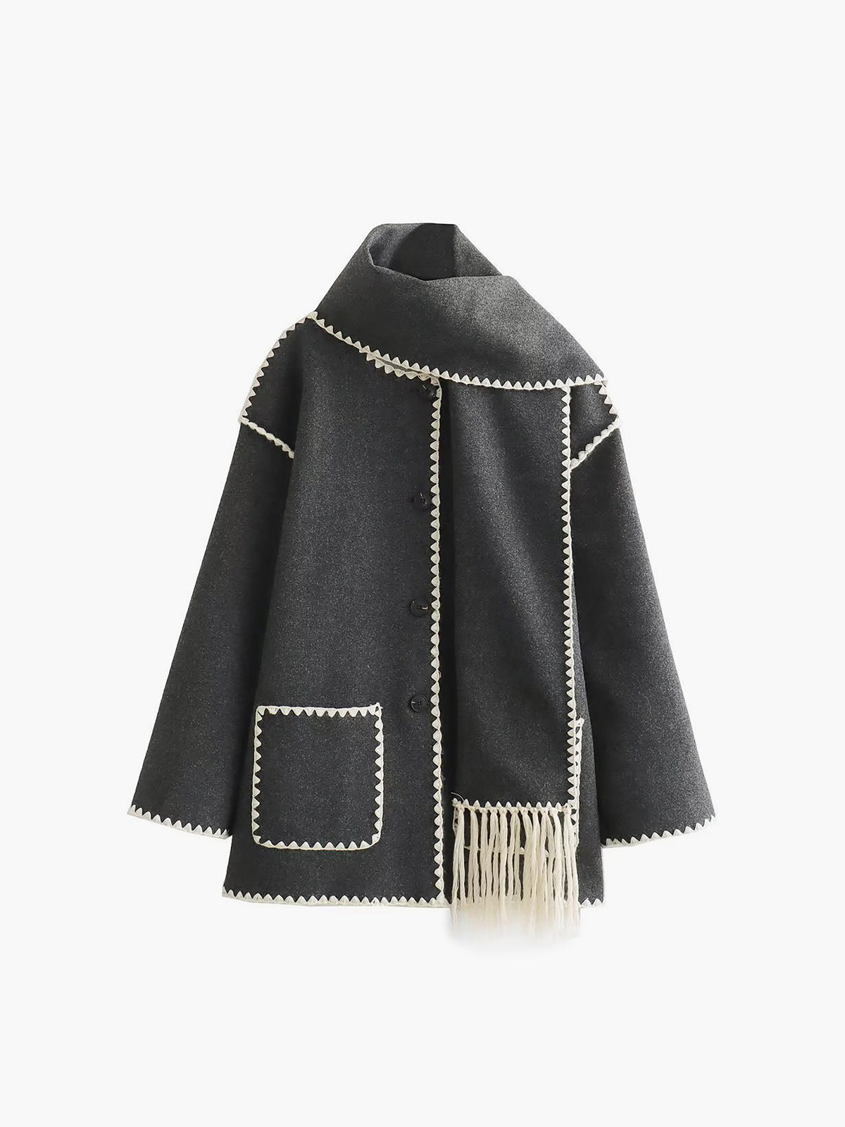 Women's Tailored Jacket with Matching Scarf