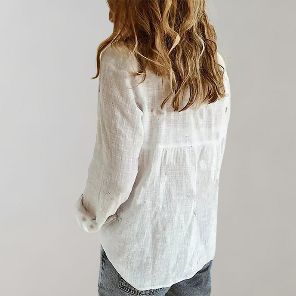 Edda - Women's Tailored Cotton Blouse