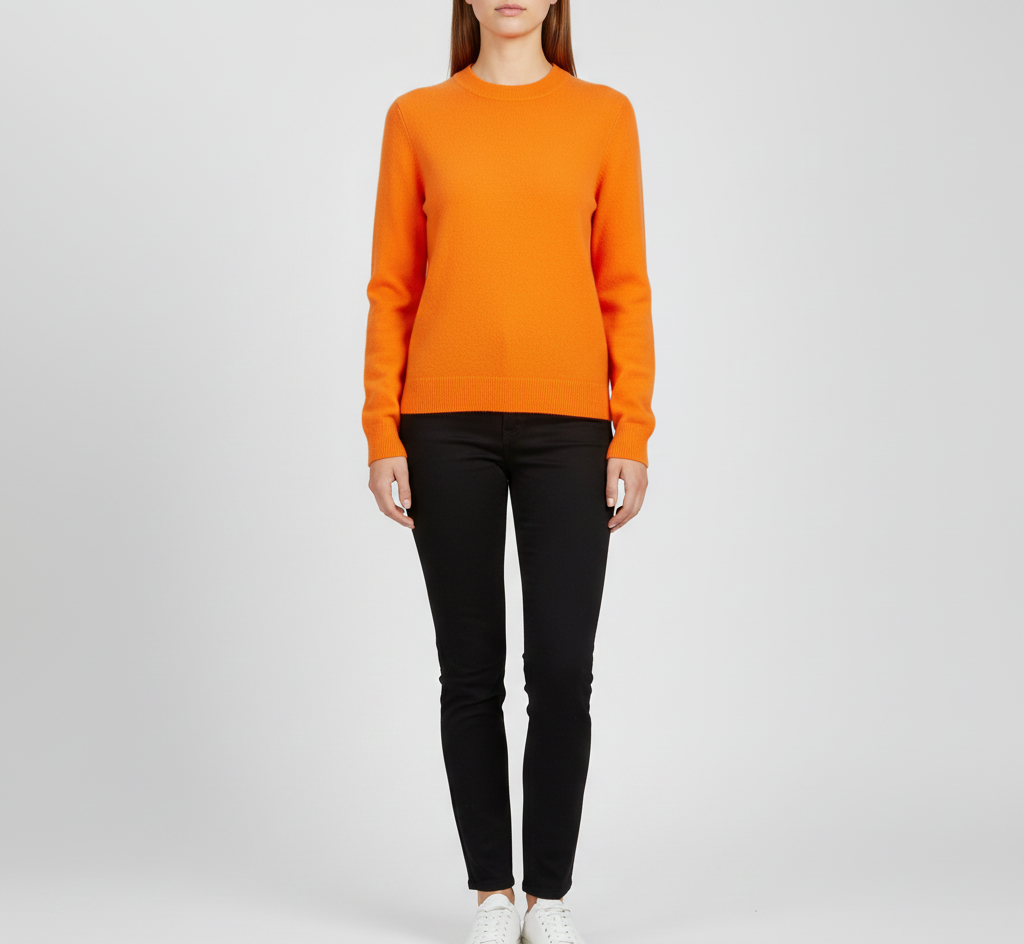 Women's soft cashmere crew neck sweater