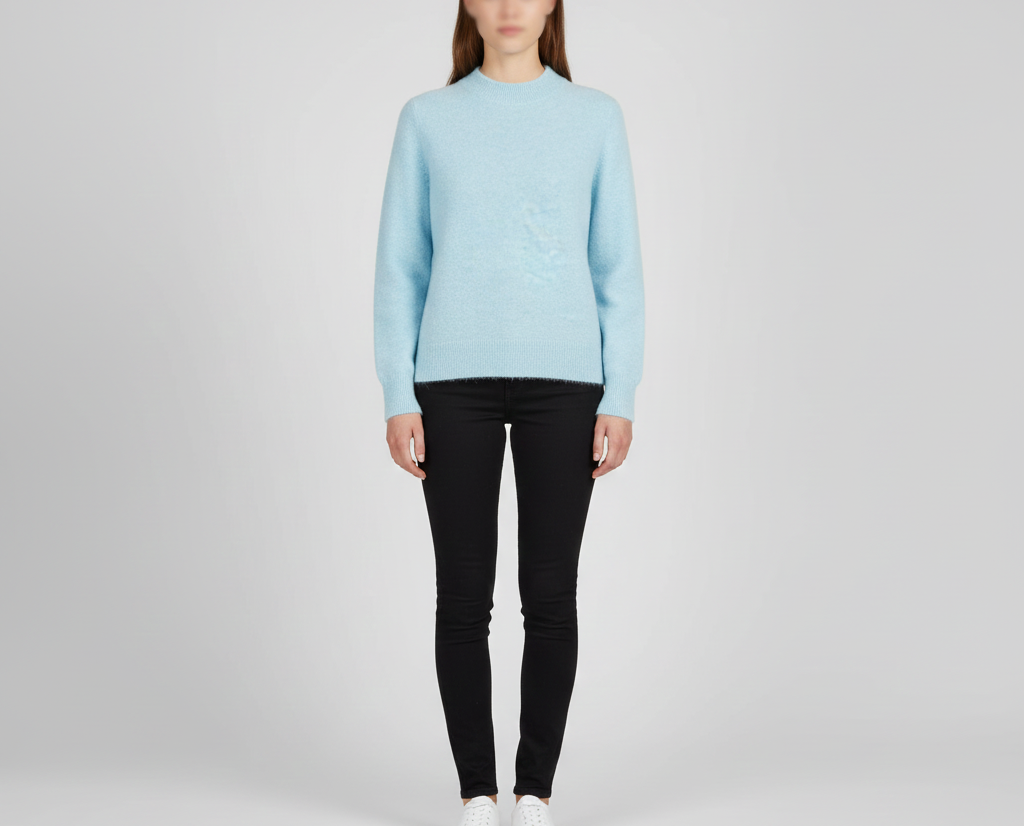 Women's soft cashmere crew neck sweater