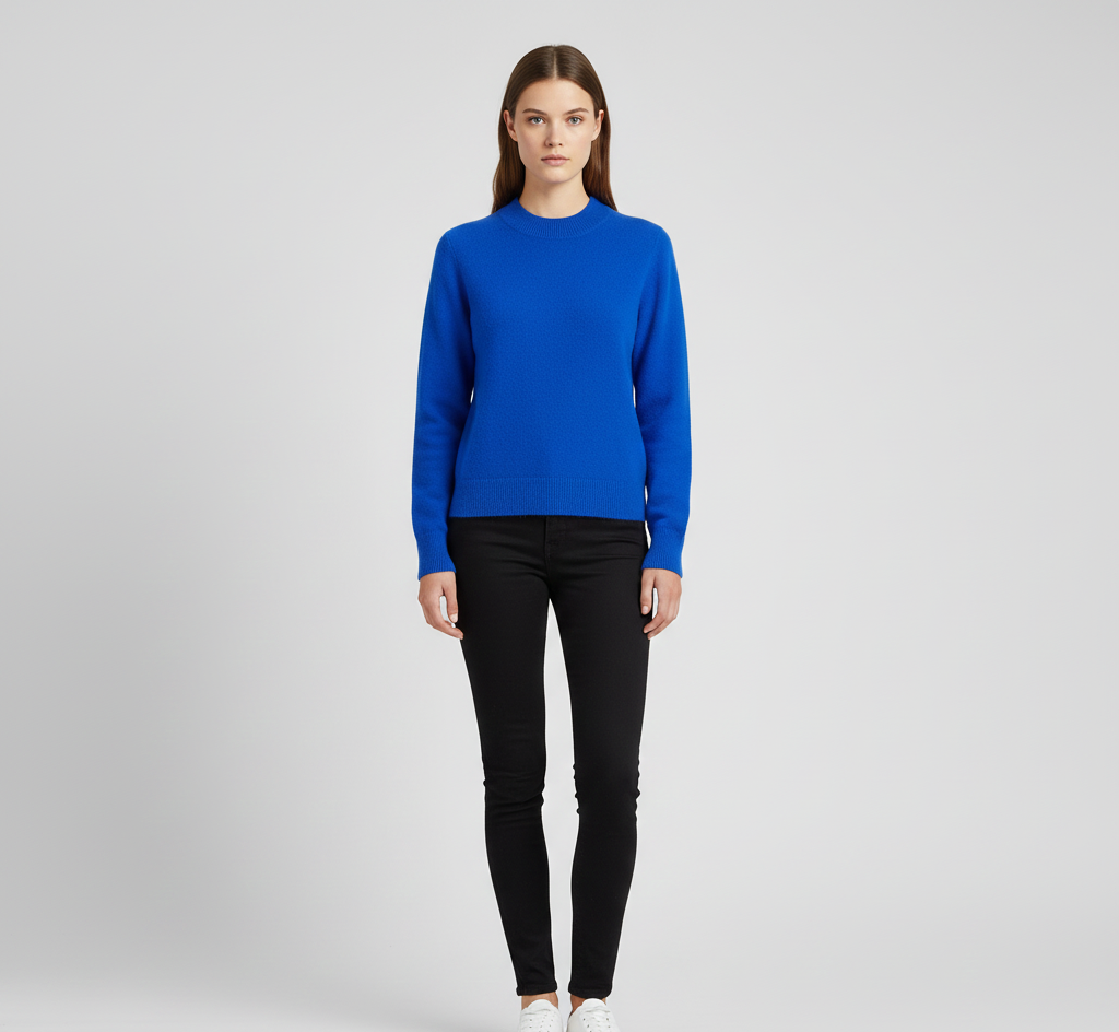 Women's soft cashmere crew neck sweater