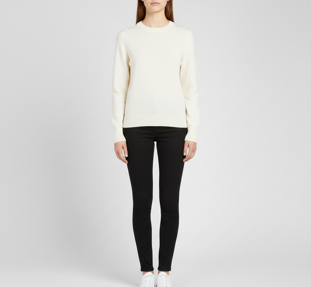 Women's soft cashmere crew neck sweater