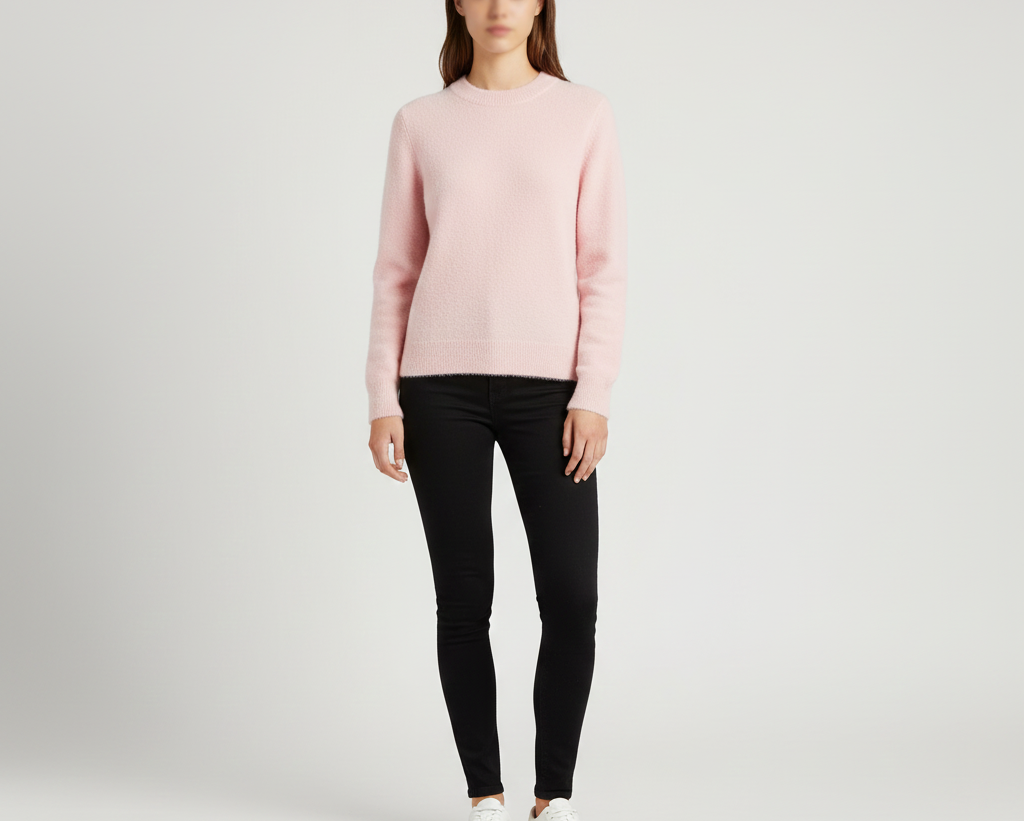 Women's soft cashmere crew neck sweater