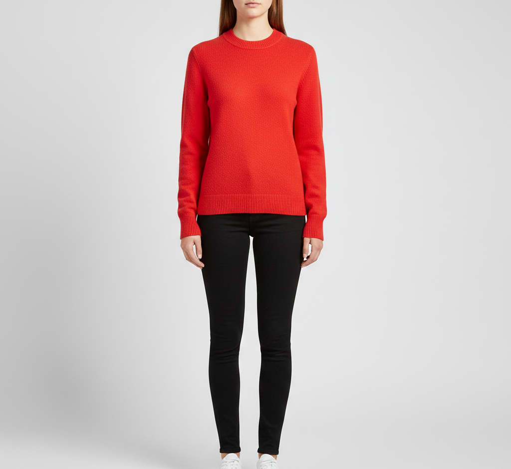 Women's soft cashmere crew neck sweater
