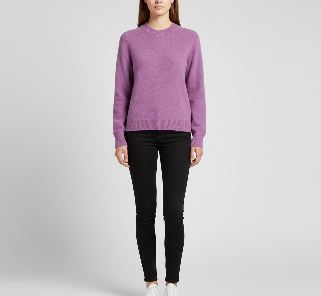 Women's soft cashmere crew neck sweater