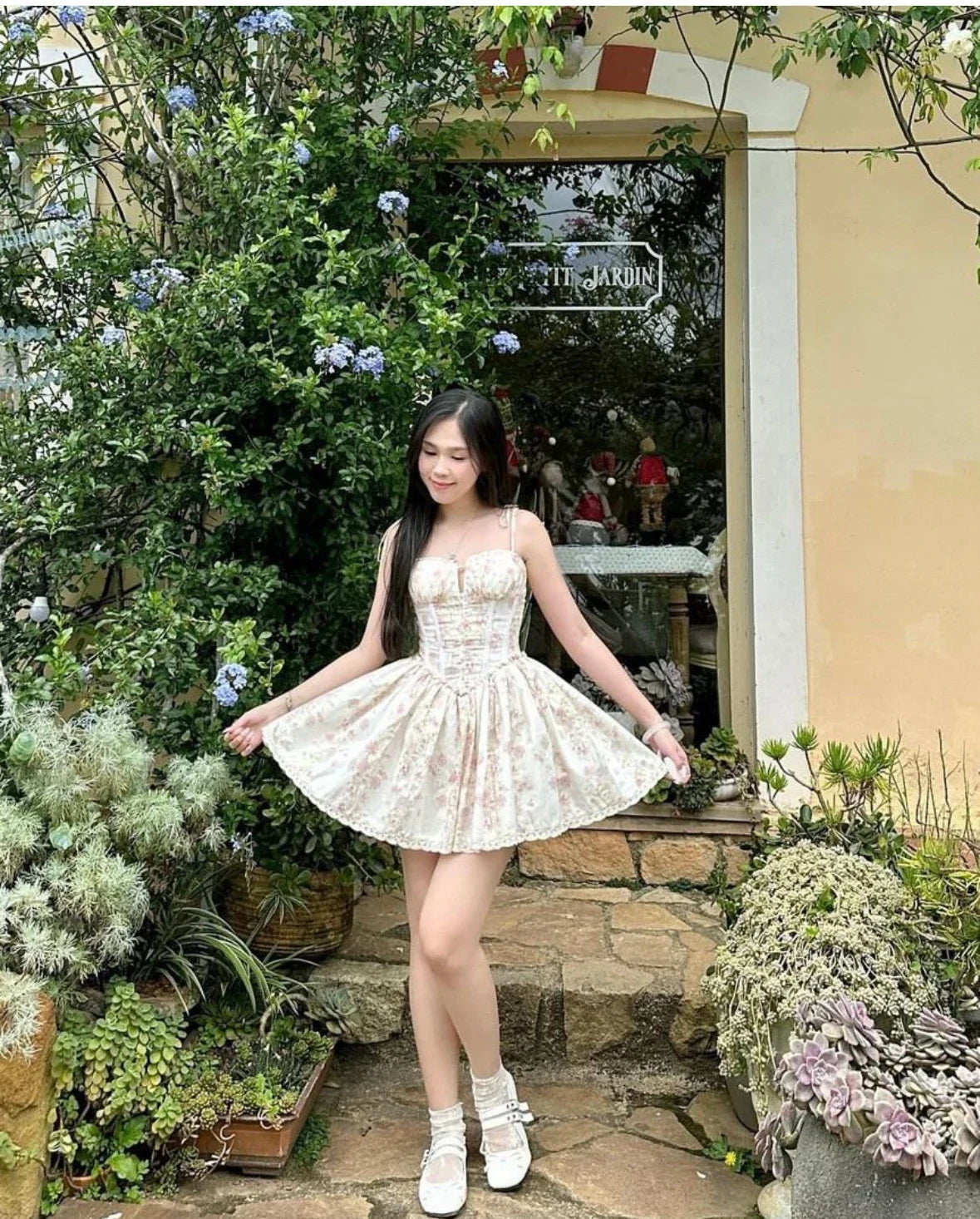Lace Stitching Tie-Waist Mini Dress