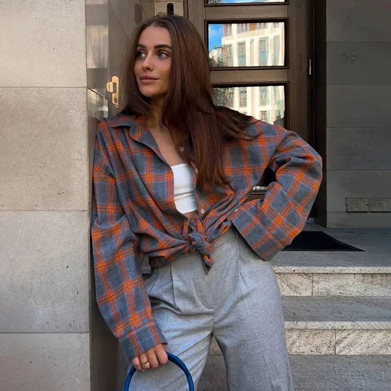 Plaid Flannel Shirt for Women
