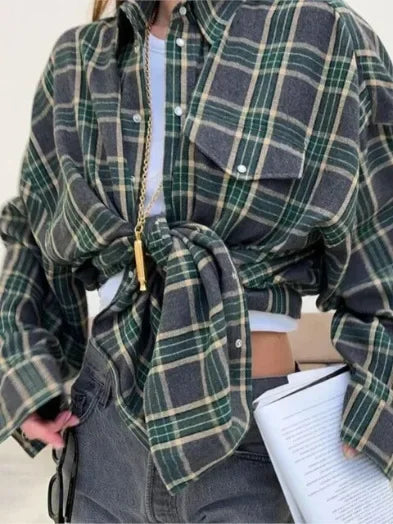 Plaid Flannel Shirt for Women