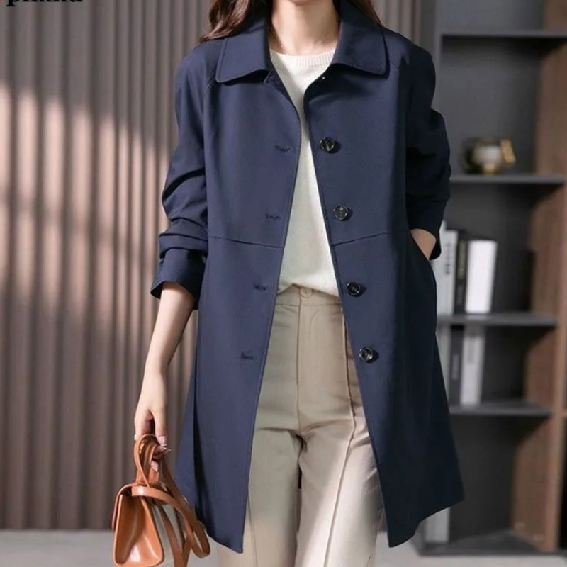 Women's Button up Short Trench Coat